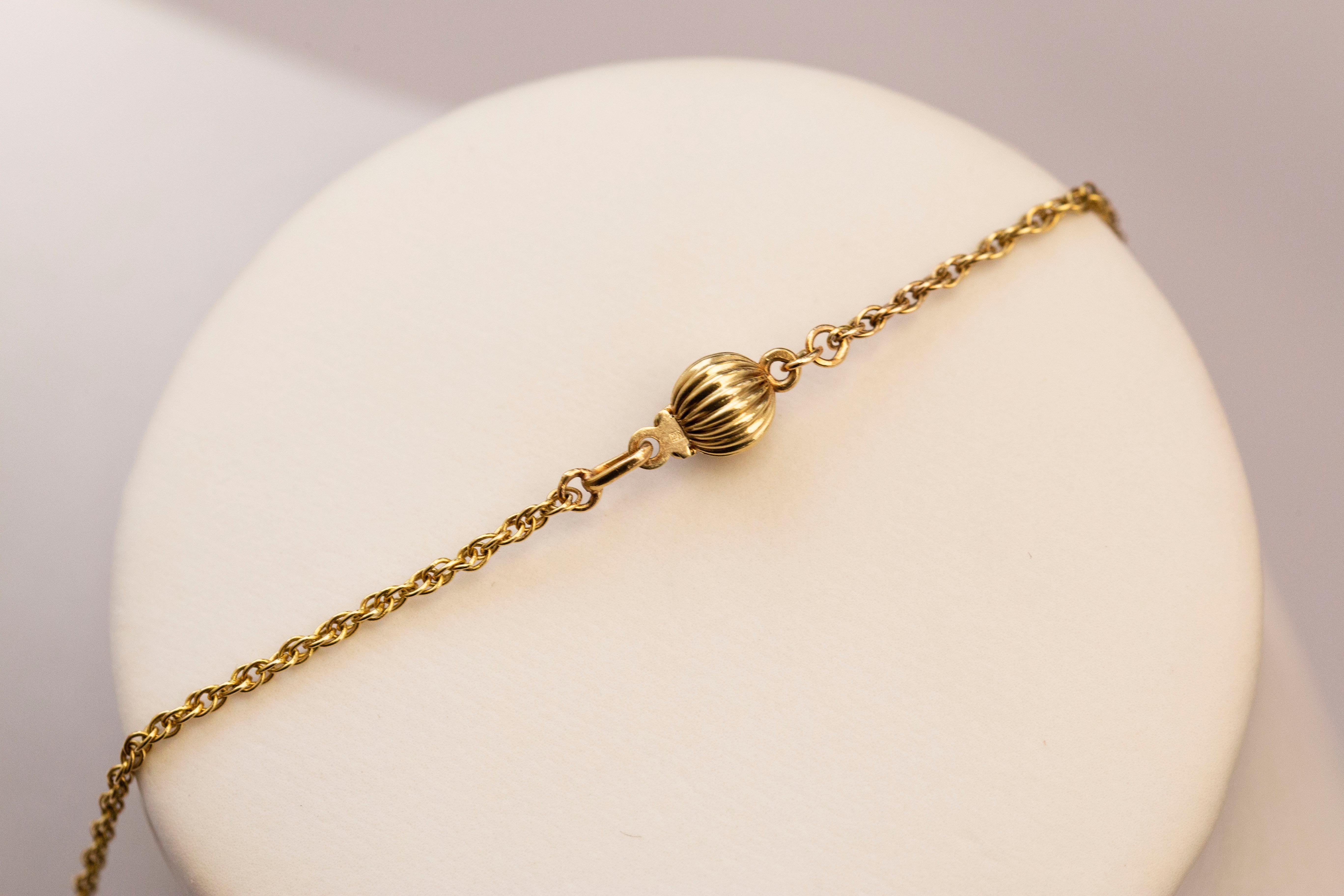14 Karat Yellow Gold Necklace with Pearls and Golden Beads JKa Kohle Company In Good Condition In Arnhem, NL