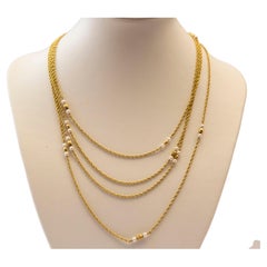 14 Karat Yellow Gold Necklace with Pearls and Golden Beads JKa Kohle Company 