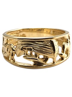 14 Karat Yellow Gold Noah's Ark Scene Band Ring Size 6.5 #24067
