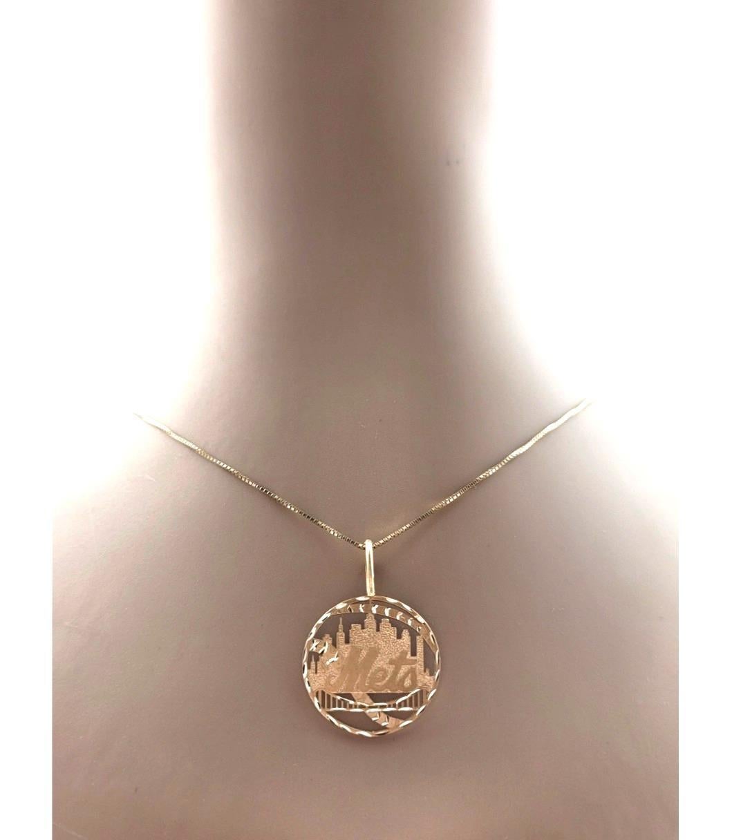 14 Karat Yellow Gold NY Mets Charm #20344 For Sale 4