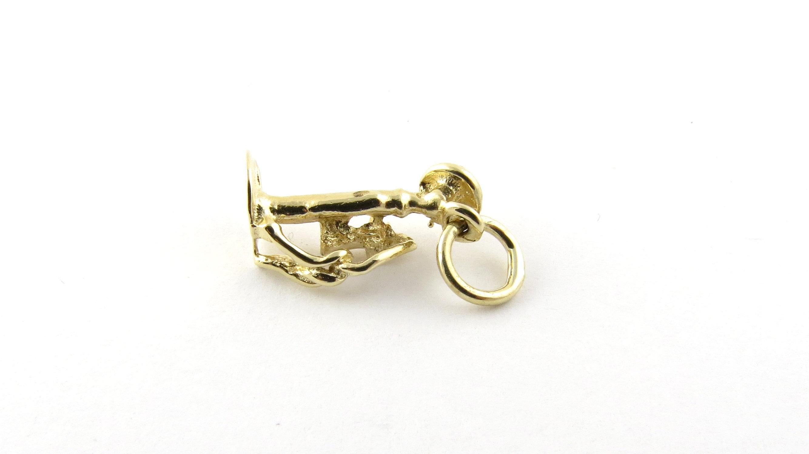 14 Karat Yellow Gold Old-Fashioned Candlestick Telephone Charm In Good Condition In Washington Depot, CT