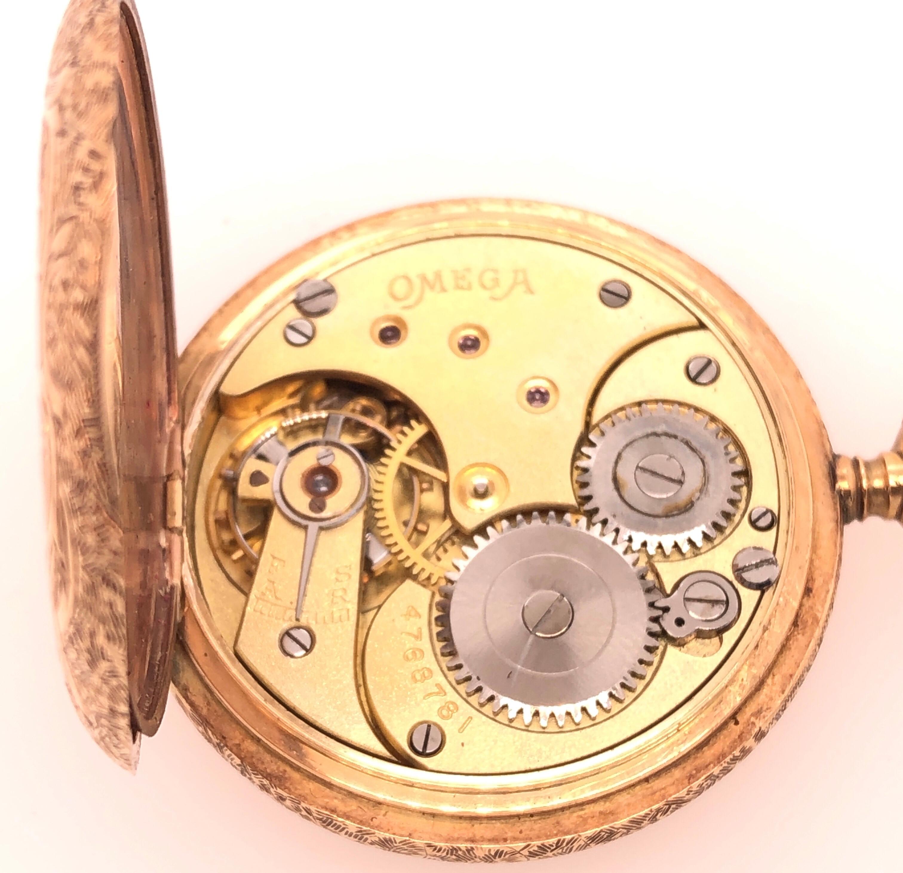 14 Karat Yellow Gold Omega Grand Prix 1900 Pocket Watch For Sale 2