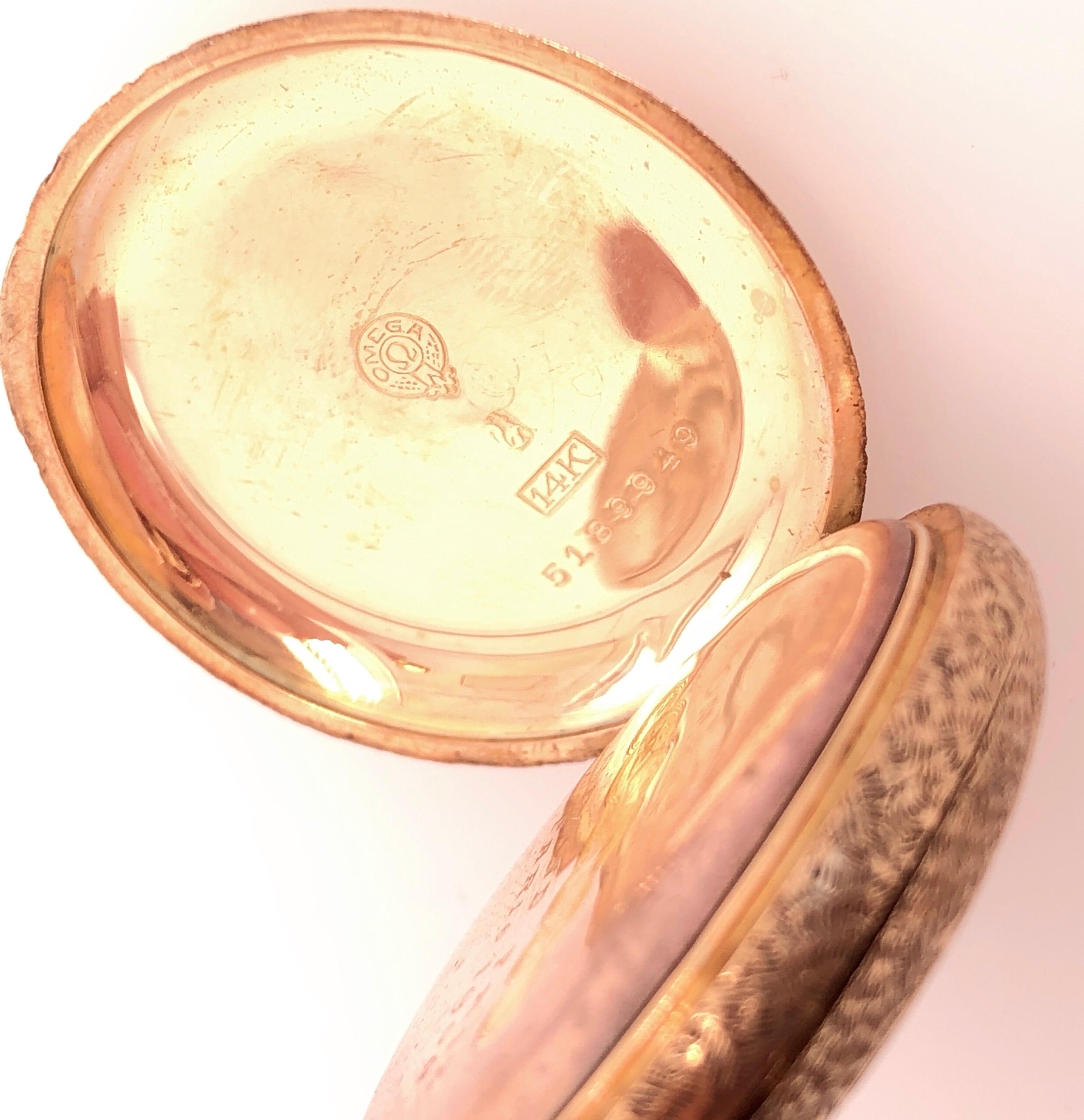 Omega, montre de poche Grand Prix 1900 en or jaune 14 carats en vente 3