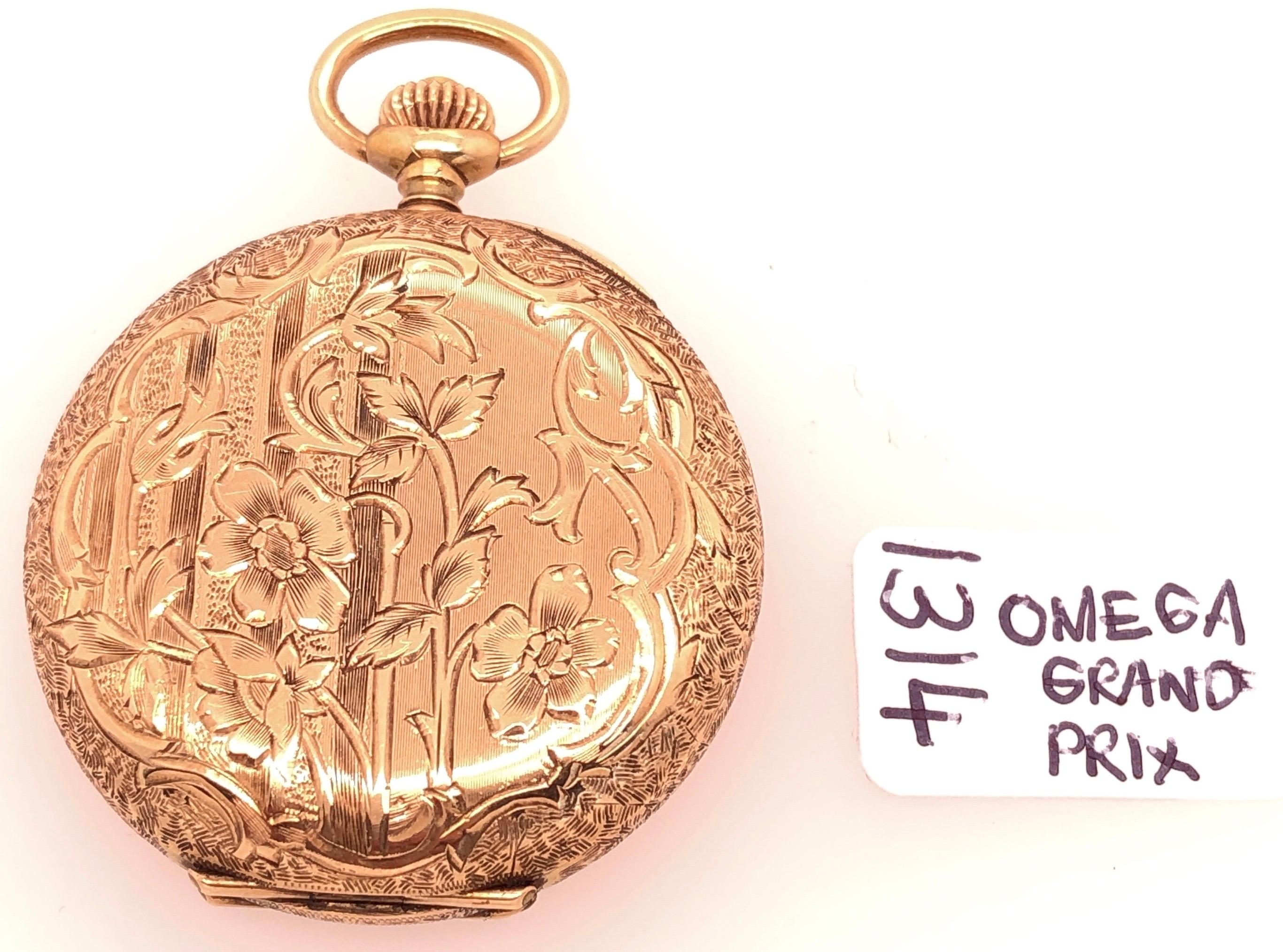 Omega, montre de poche Grand Prix 1900 en or jaune 14 carats en vente 4