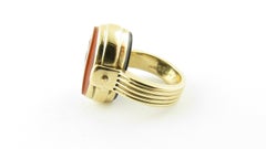 14 Karat Gelbgold Onyx und Karneol Flip-Ring