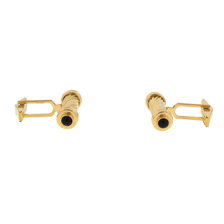 Company-N/A
Style- Onyx Cabochon Men's Cufflinks 
Metal-14k Yellow Gold
Stones-Onyx Cabochon
Size- 30mm x 5mm
Weight-9.61G 
Includes-Cufflinks ONLY
Sku-7812-3TOM