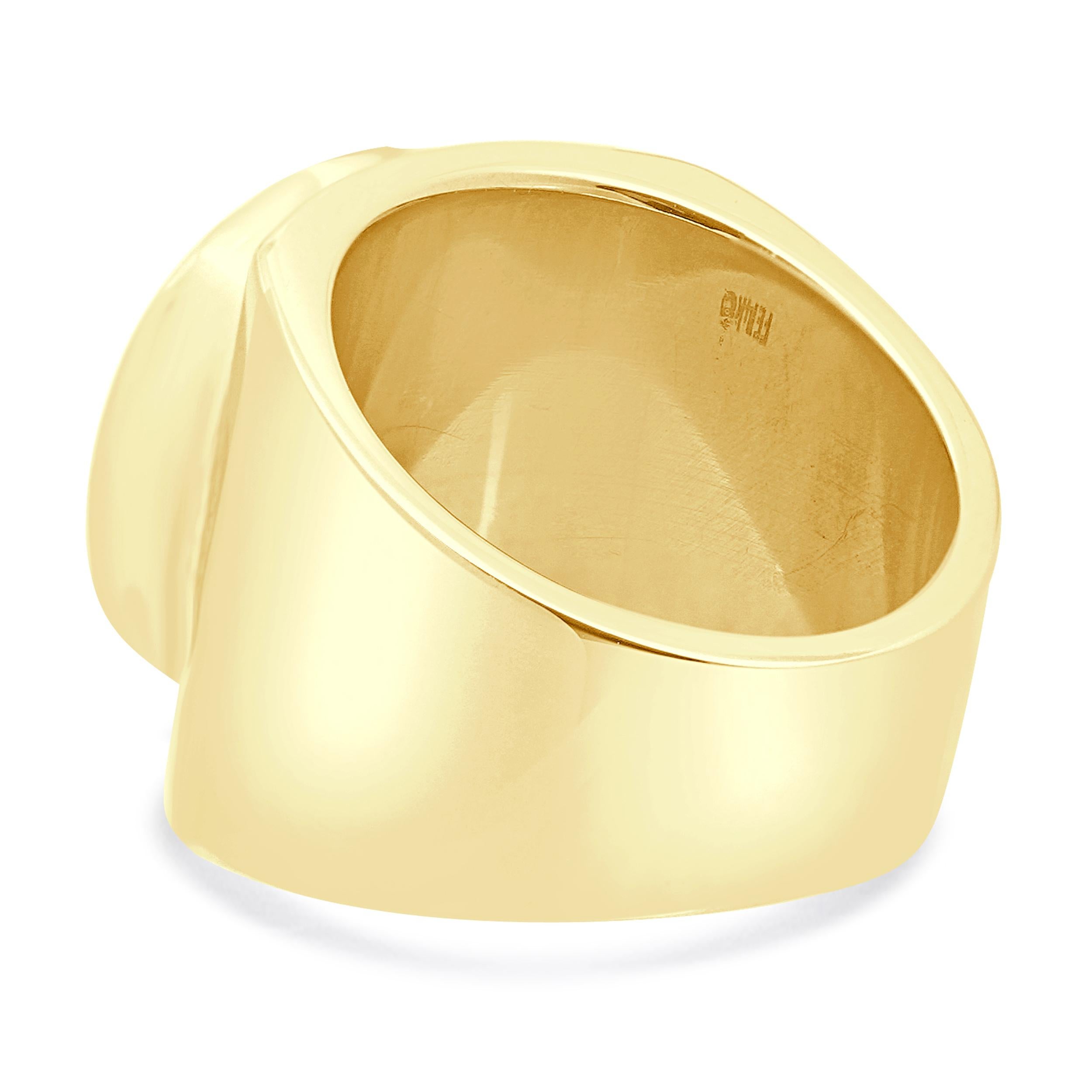 Taglio rotondo Anello in oro giallo 14 carati con onice in vendita