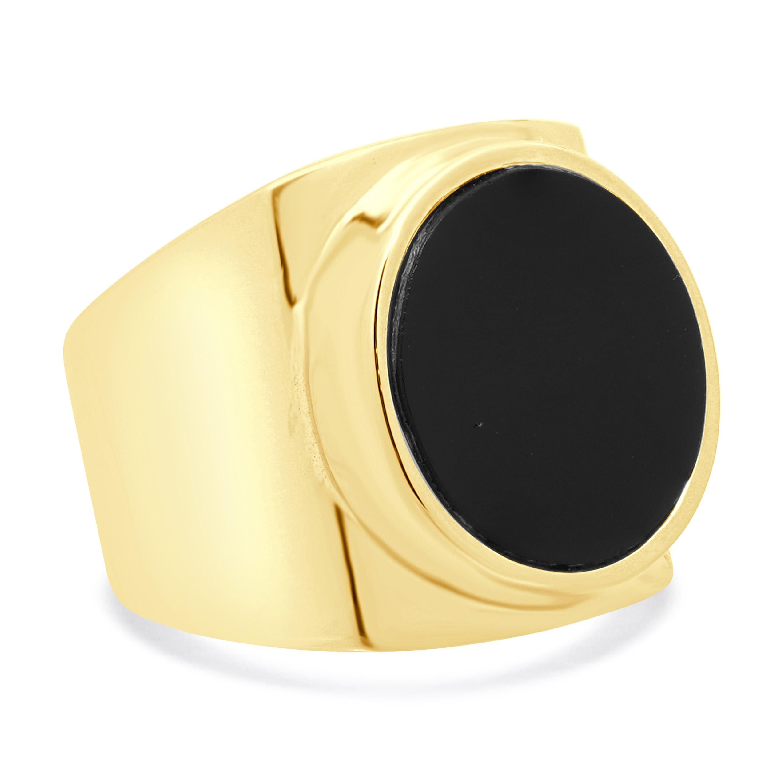 Anello in oro giallo 14 carati con onice In condizioni ottime in vendita a Scottsdale, AZ