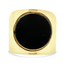 Anello in oro giallo 14 carati con onice