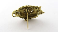 14 Karat Yellow Gold Opal and Black Enamel Brooch, Pin or Pendant