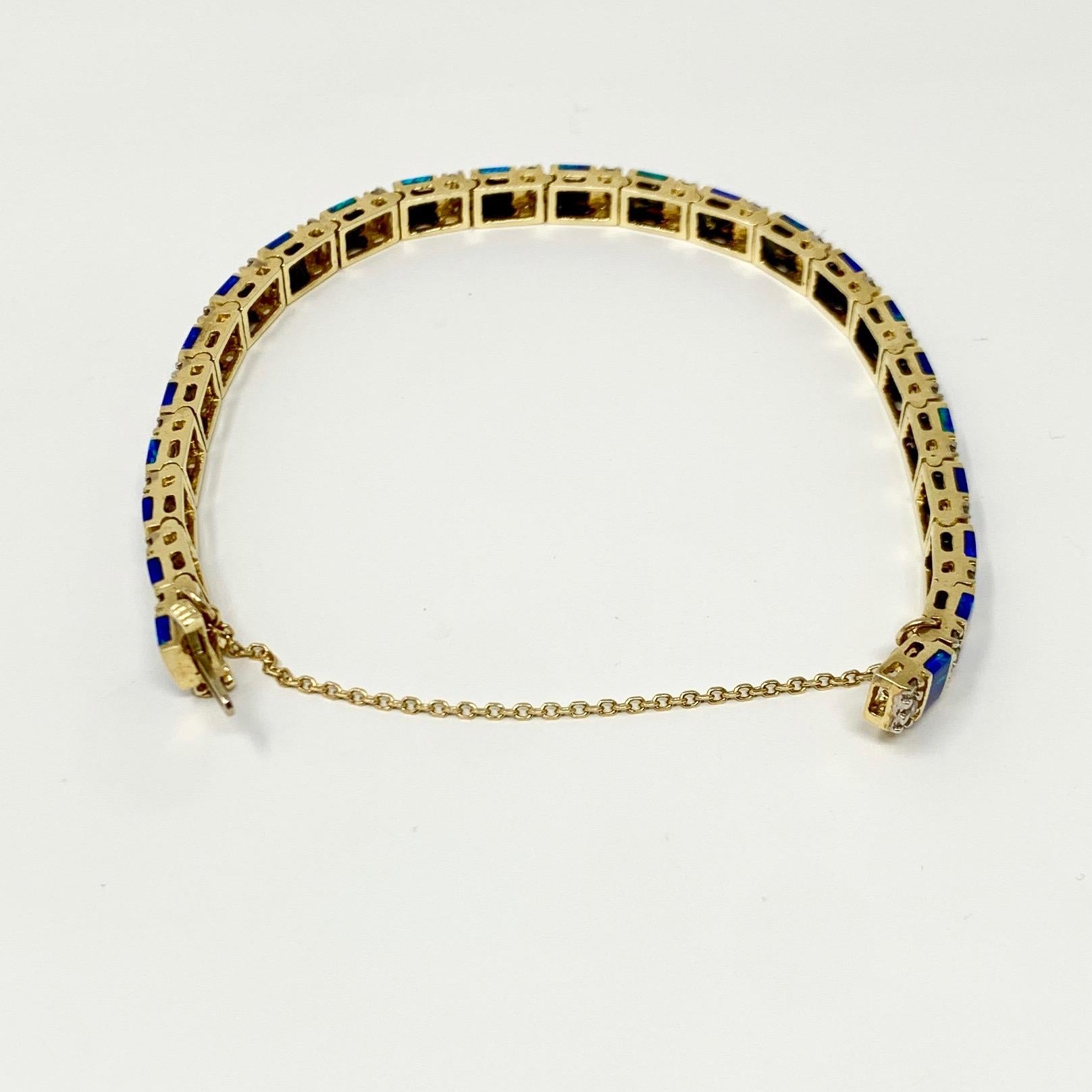 14k gold opal tennis bracelet