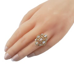14 Karat Yellow Gold Opal and Diamond Ring