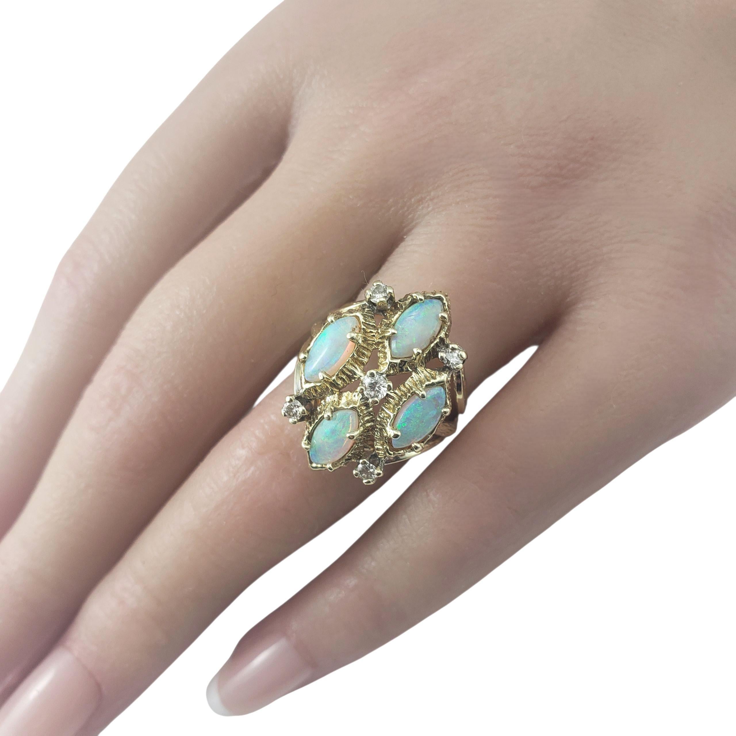 Anillo de oro amarillo de 14 quilates con ópalo y diamantes talla 7 #22564 en venta 2