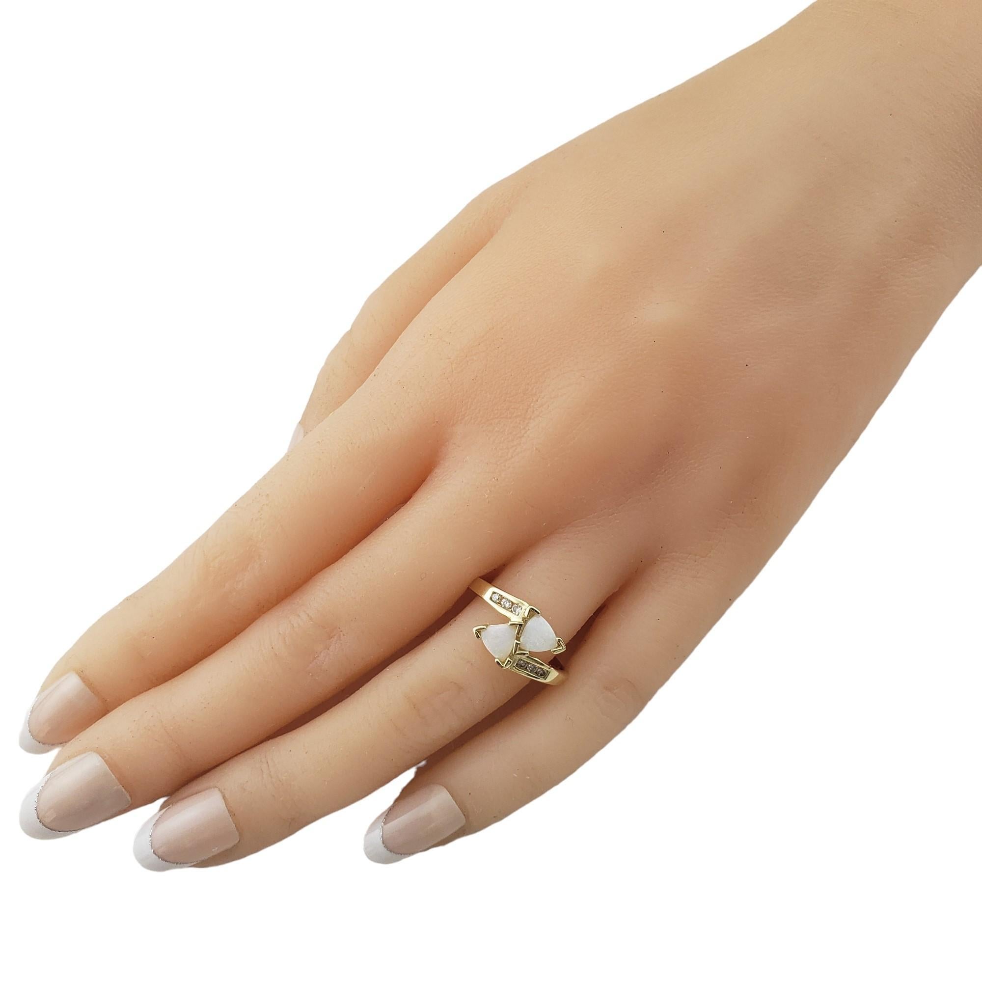 14 Karat Gelbgold Opal und Diamant Ring Größe 7,25 #15508 2