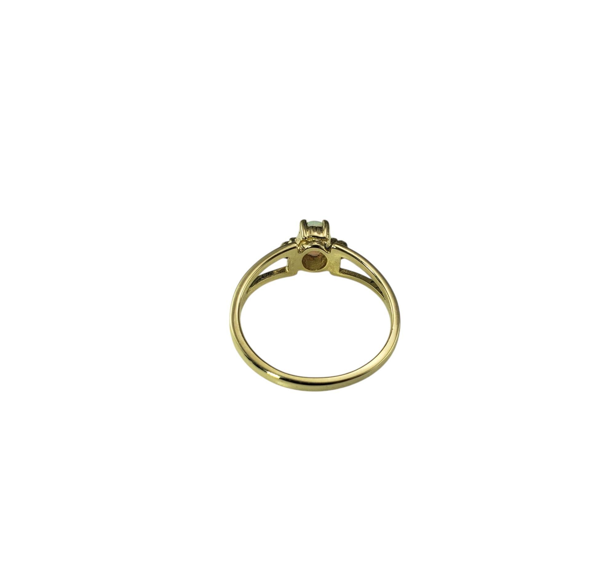 De las mujeres Anillo de oro amarillo de 14 quilates con ópalo y diamantes talla 7,5 #20752 en venta