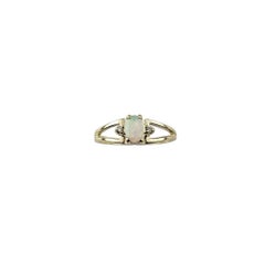 14 Karat Yellow Gold Opal and Diamond Ring Size 7.5 #20752