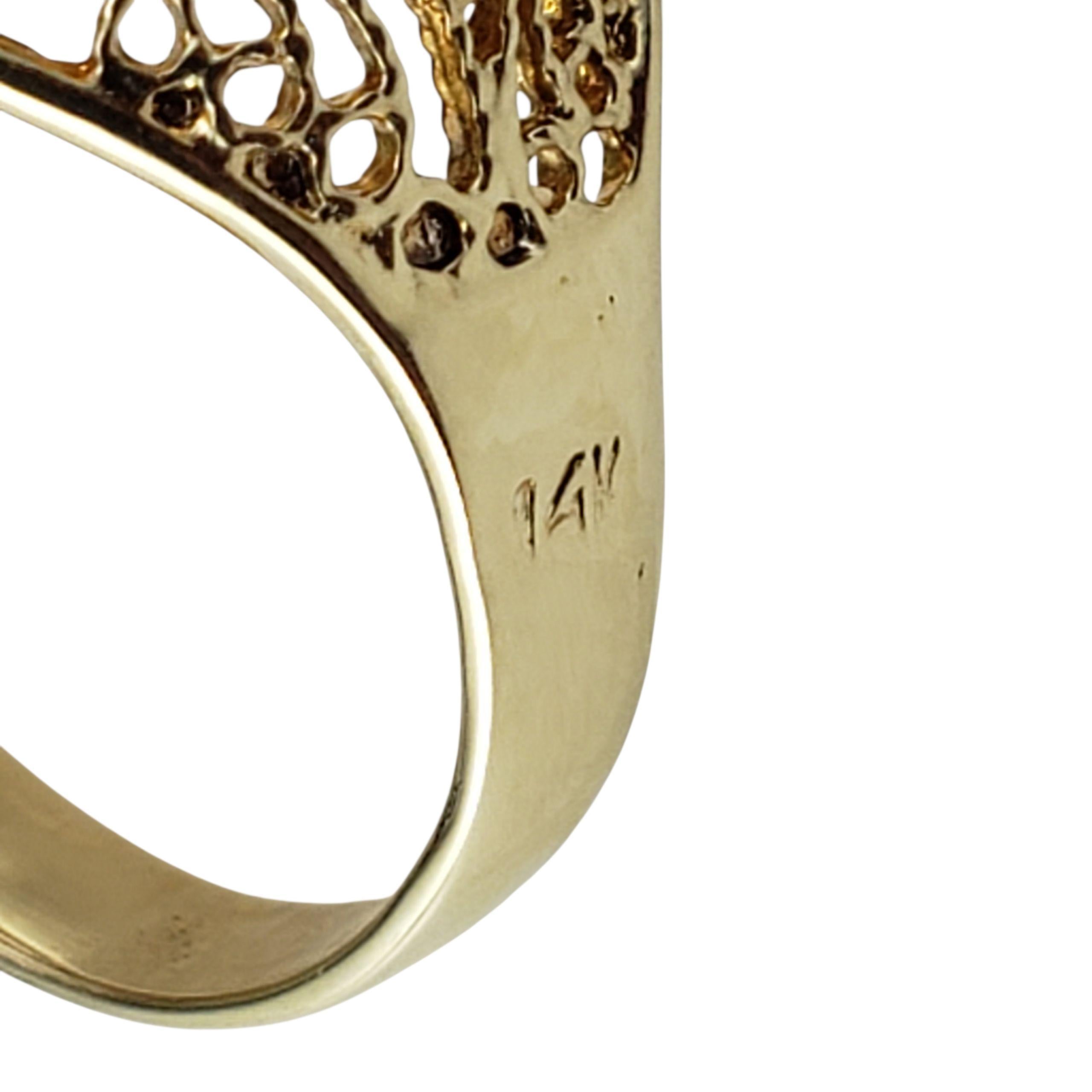 Bague en or jaune 14 carats avec opale et turquoise en filigrane Taille 6 #22469 Pour femmes en vente