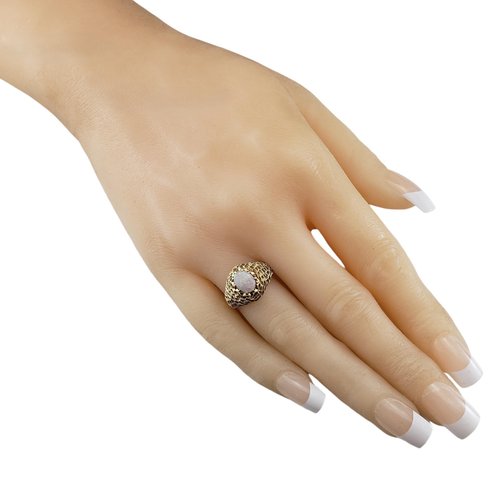 14 Karat Yellow Gold Opal Beehive Ring Size 6.25  #19054 For Sale 2