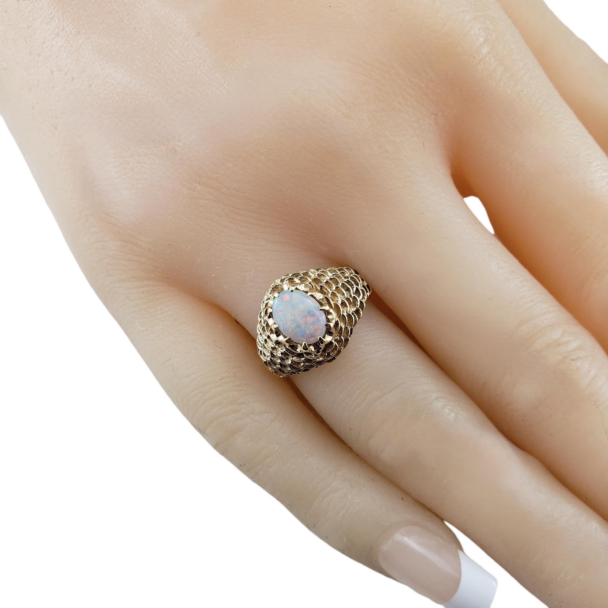 14 Karat Yellow Gold Opal Beehive Ring Size 6.25  #19054 For Sale 3