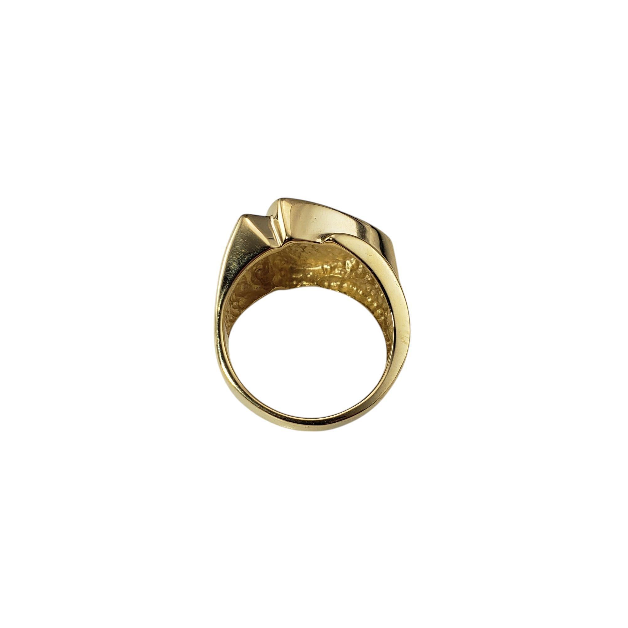 14 Karat Yellow Gold Opal Inlay and Diamond Ring Size 6 #21207 In Good Condition In Washington Depot, CT