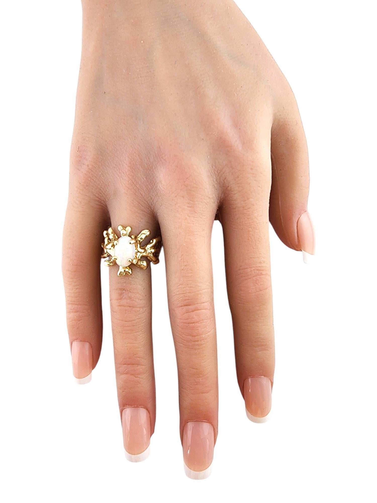 Women's 14 Karat Yellow Gold Opal Twig Ring Size 7.5 #19801 For Sale