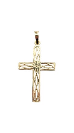 14 Karat Yellow Gold Open Cross Pendant #20896