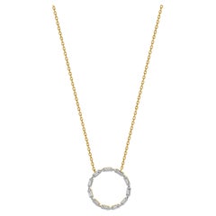 Collana a cerchio aperto con diamanti in oro giallo 14 carati