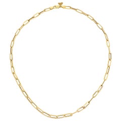 14 Karat Yellow Gold Open Link Paperclip Cable Chain Necklace - Shlomit Rogel