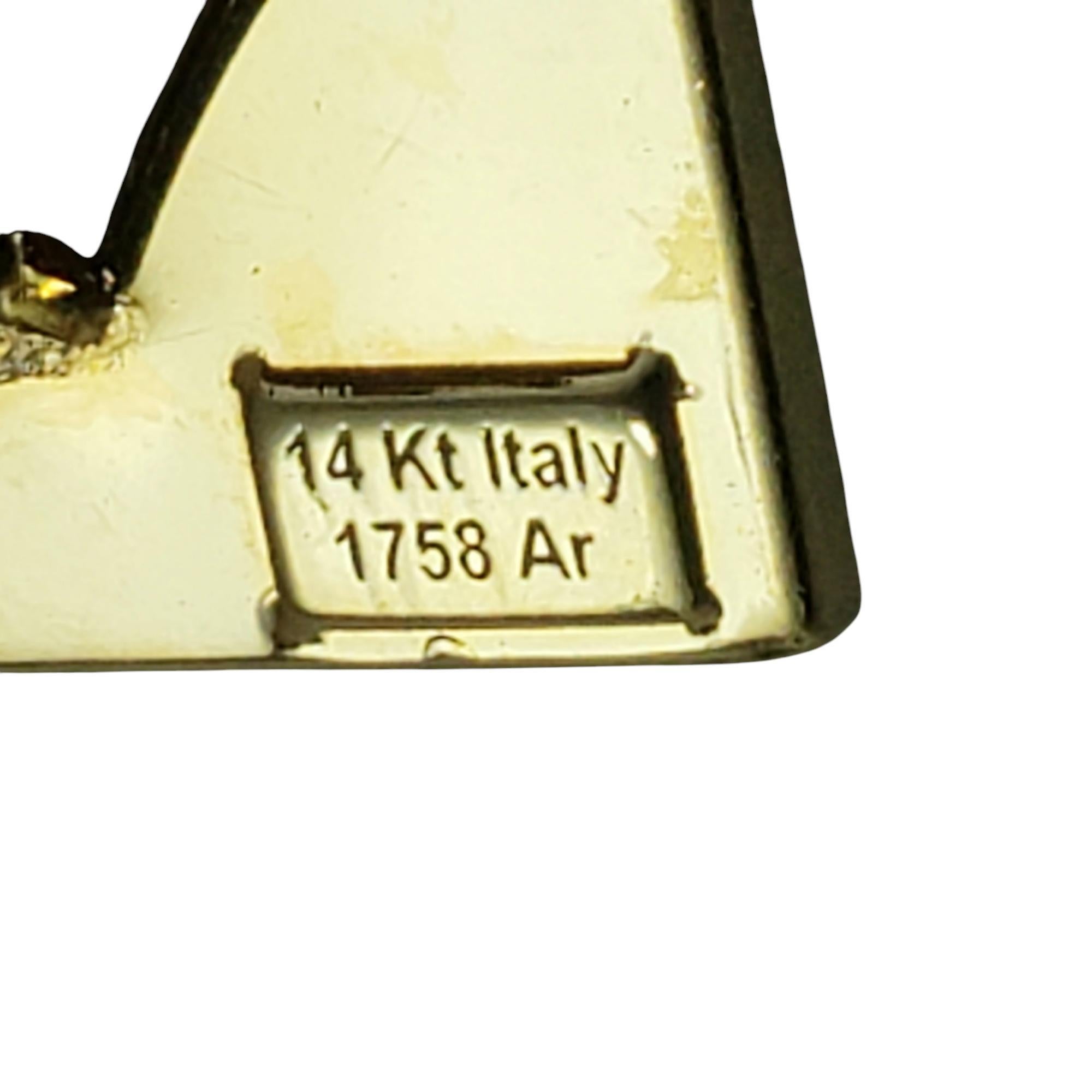 14 Karat Yellow Gold Open Pyramid Omega Back Earrings #20575 For Sale 1
