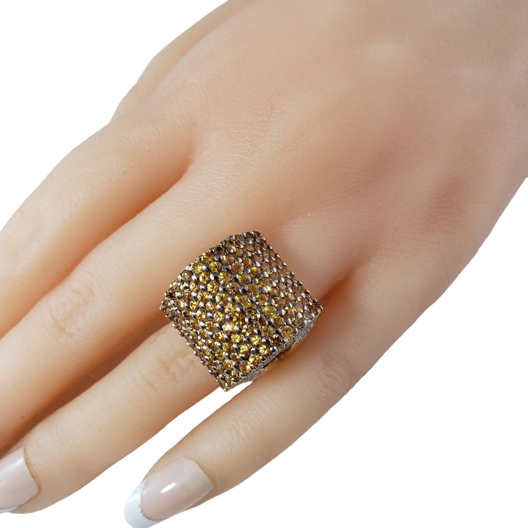 14 Karat Yellow Gold Orange Sapphire and Diamond Ring #14006 For Sale 3