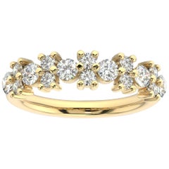 14 Karat Yellow Gold Orchid Diamond Cluster Ring '1 Carat'