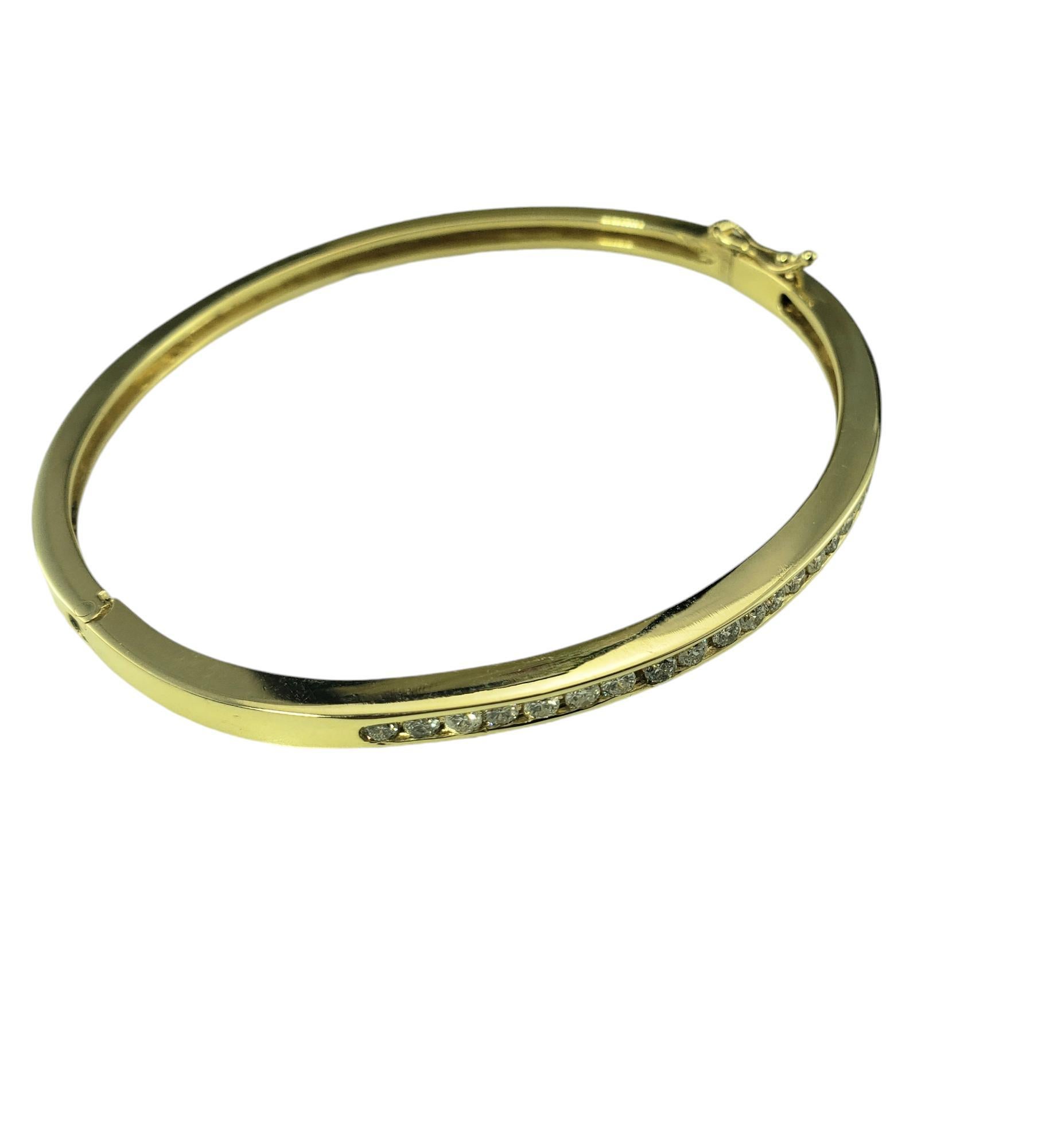 14 Karat Yellow Gold Oval Diamond Bangle Bracelet #19232 In Good Condition For Sale In Washington Depot, CT