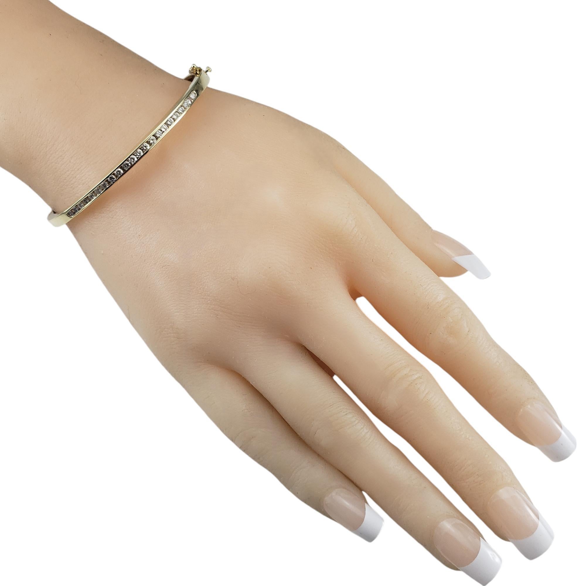 14 Karat Yellow Gold Oval Diamond Bangle Bracelet #19232 For Sale 2