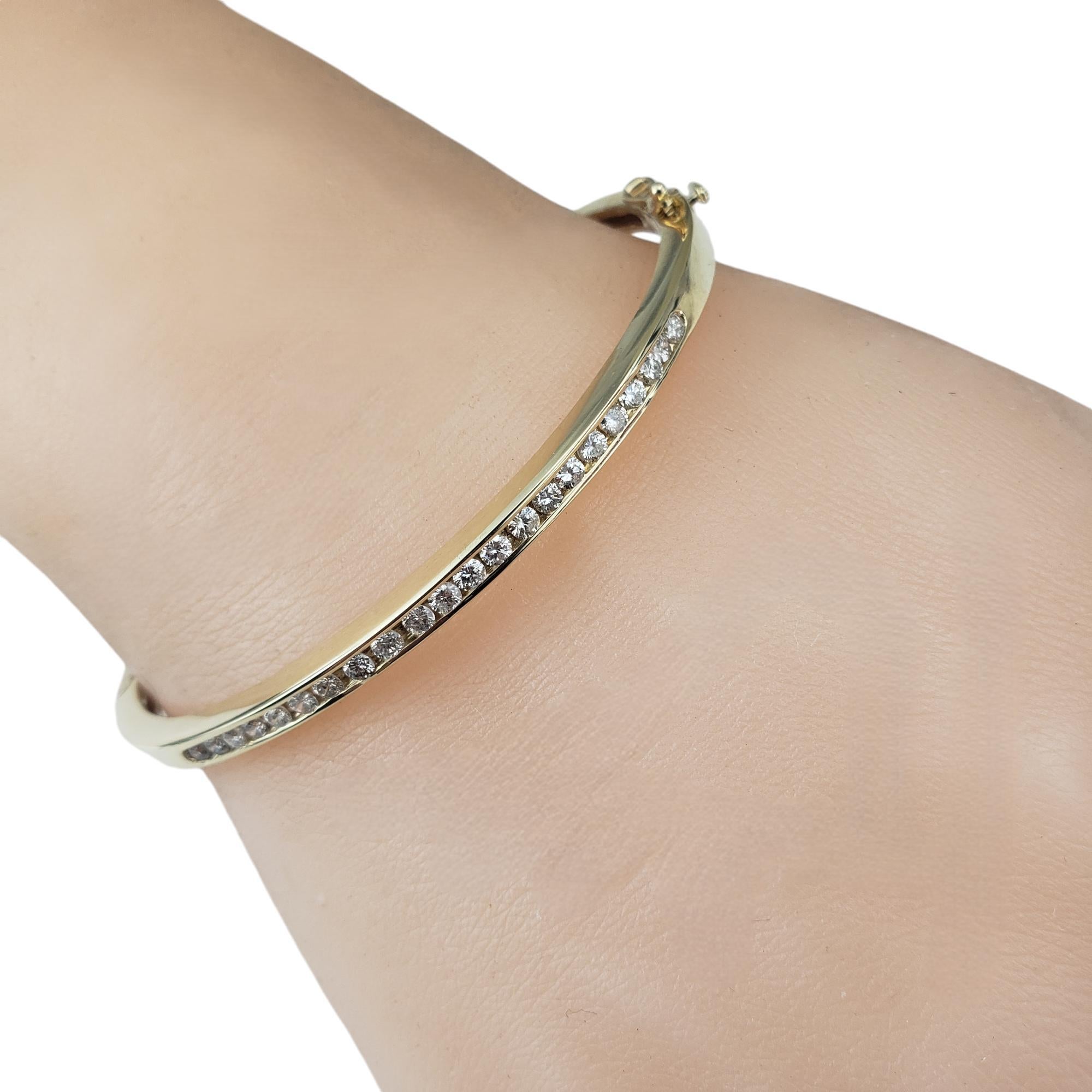 14 Karat Yellow Gold Oval Diamond Bangle Bracelet #19232 For Sale 3