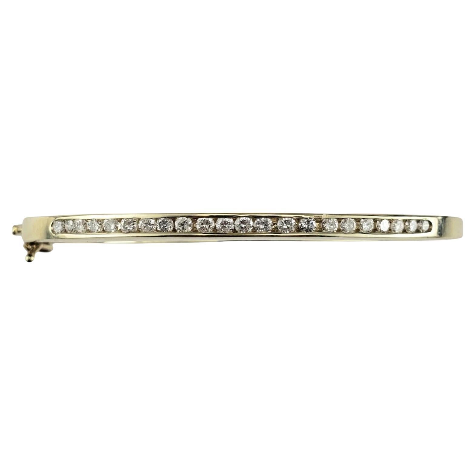 14 Karat Yellow Gold Oval Diamond Bangle Bracelet #19232