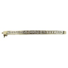 14 Karat Yellow Gold Oval Diamond Bangle Bracelet #19232