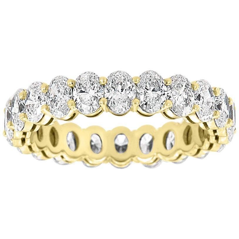 14 Karat Yellow Gold Oval Eternity Diamond Ring '3 Carat'
