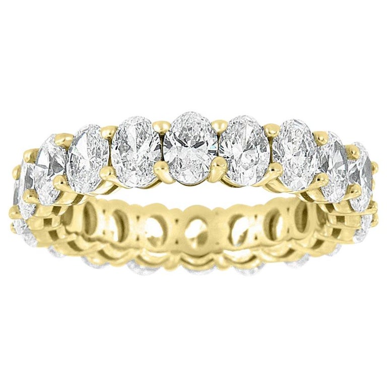 Customizable 14 Karat Yellow gold Oval Eternity Diamond Ring '4 Carat ...