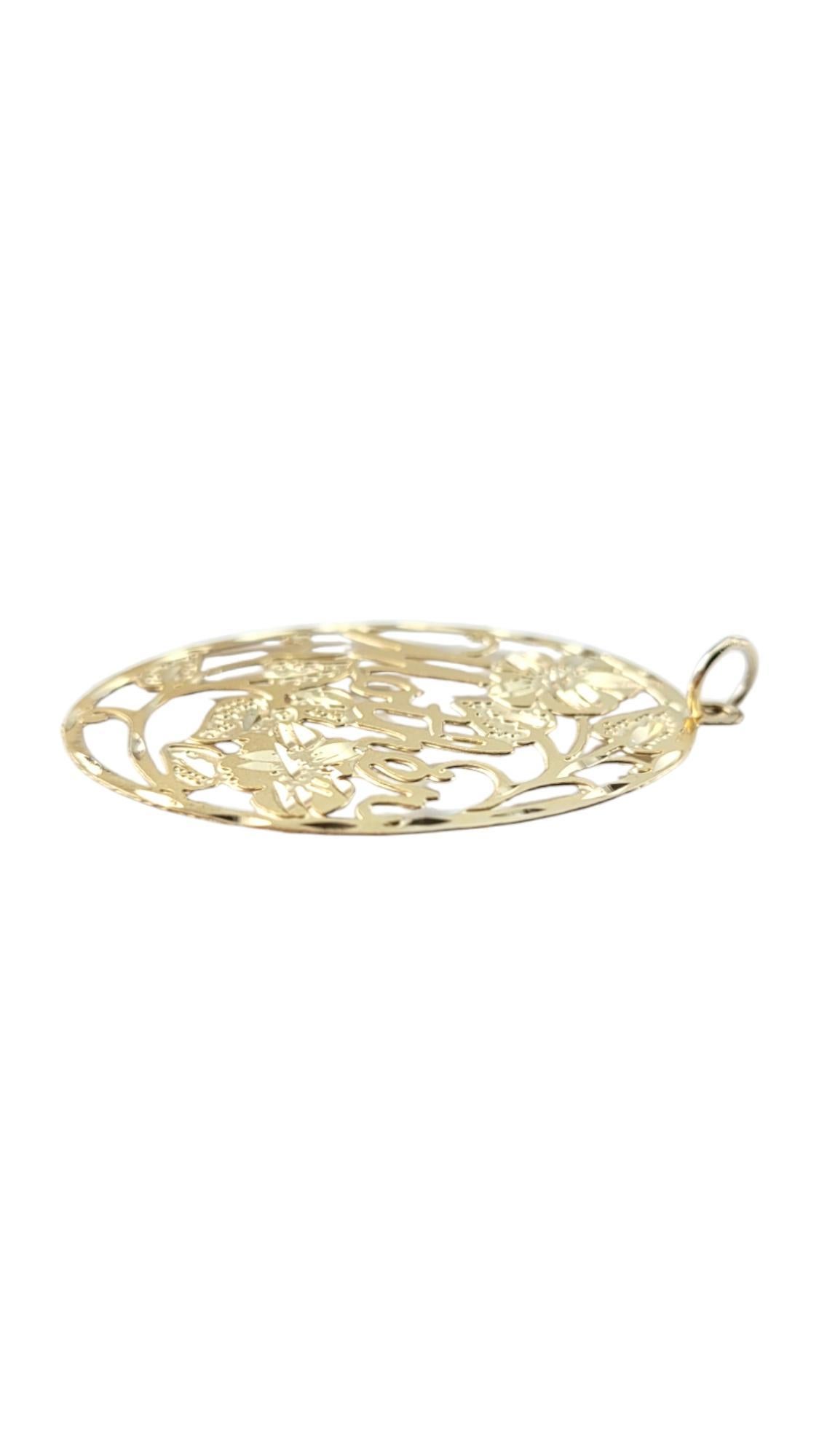 Donna Charm madre ovale in filigrana in oro giallo 14 carati #20863 in vendita