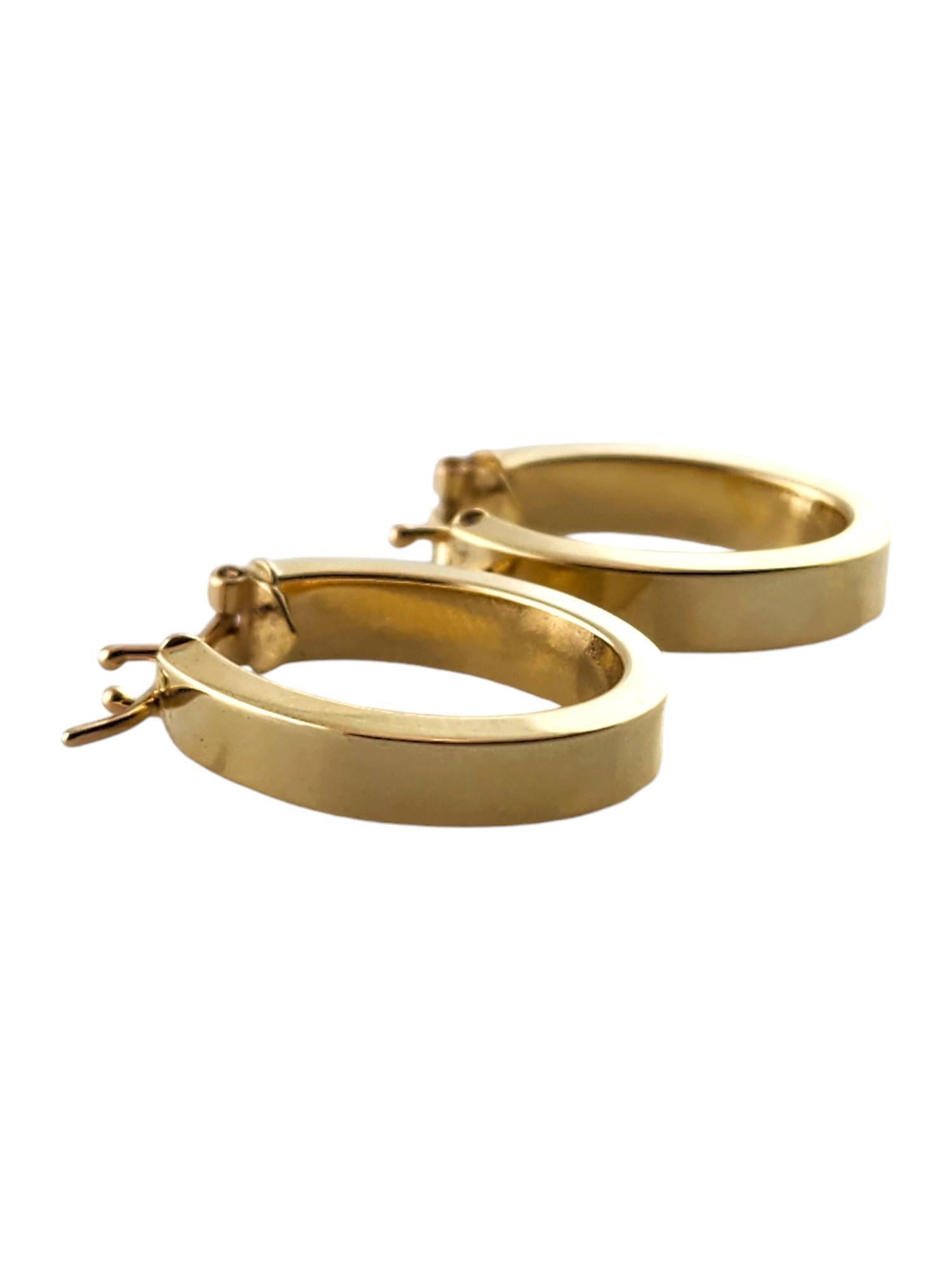 Women's 14 Karat Yellow Gold Oval Hoop Earrings #18502 For Sale