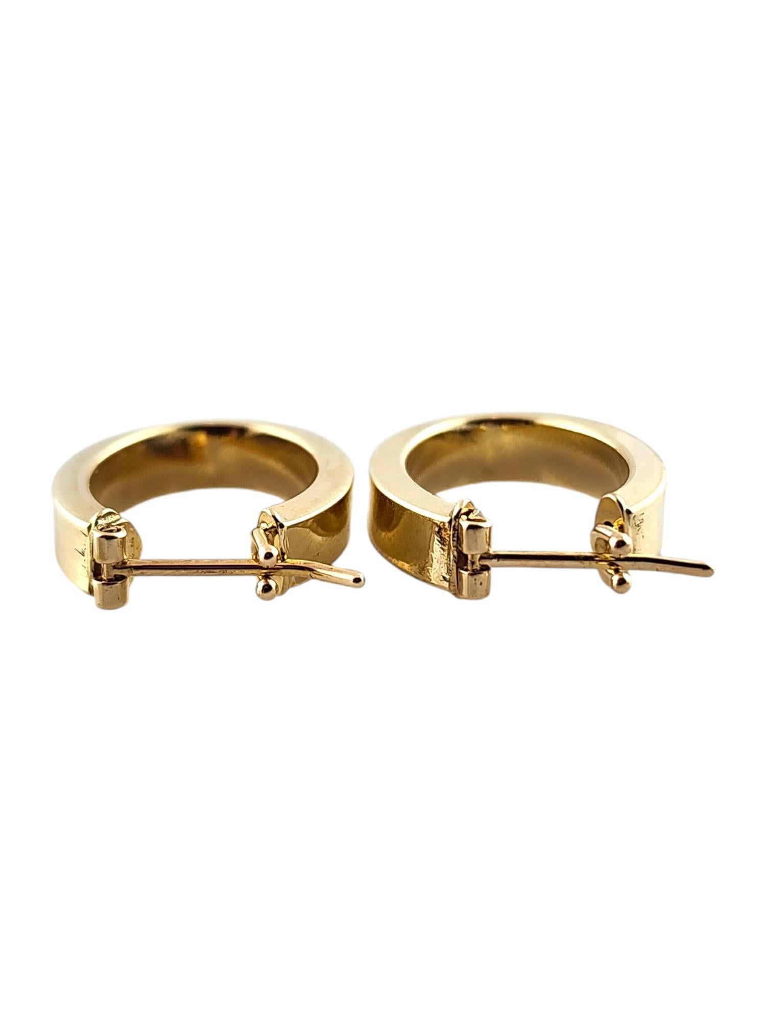 14 Karat Yellow Gold Oval Hoop Earrings #18502 For Sale 2