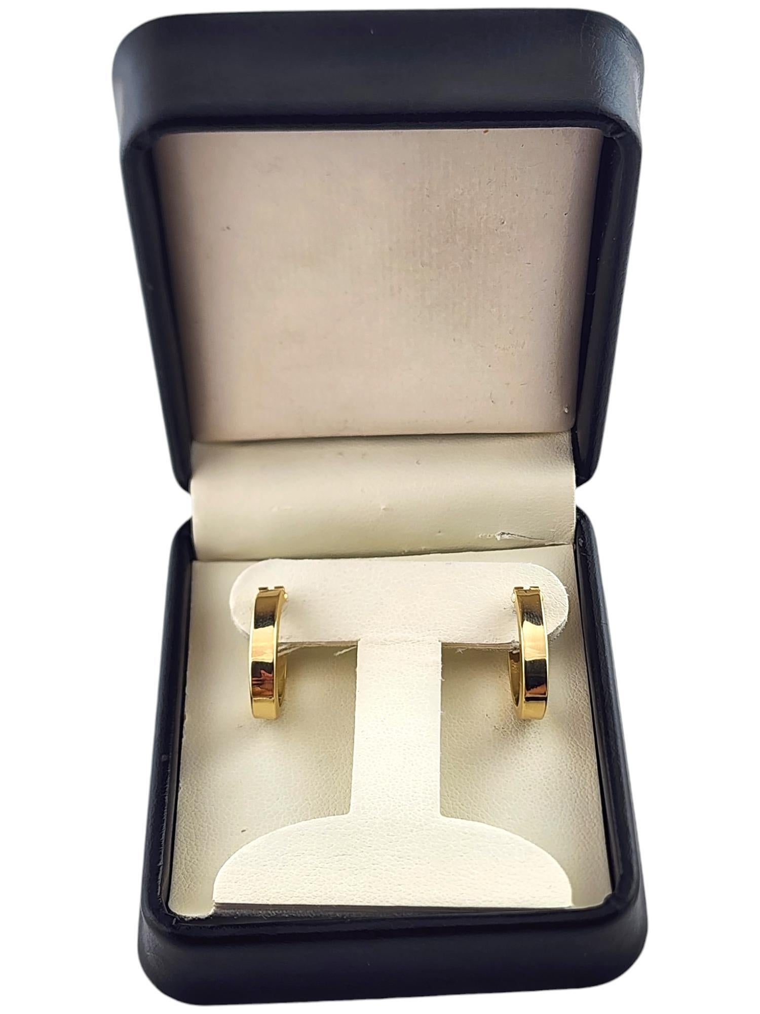 14 Karat Yellow Gold Oval Hoop Earrings #18502 For Sale 4