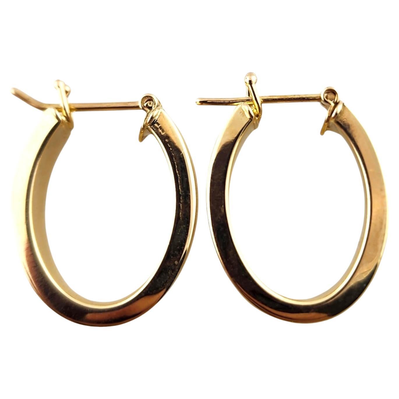 Pendientes de aro ovalados de oro amarillo de 14 quilates #18502