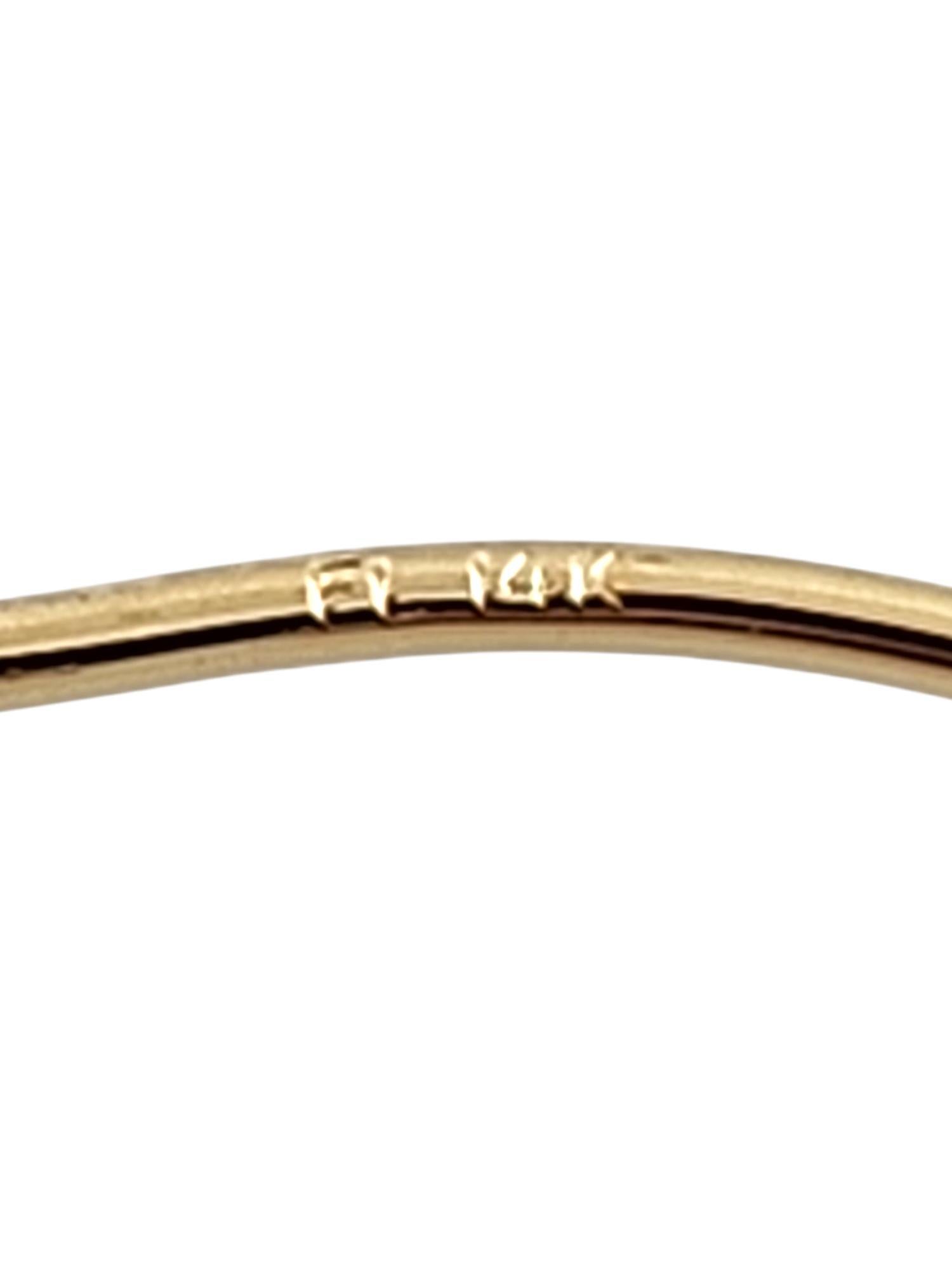 14 Karat Yellow Gold Oval Hoop Earrings #19763 For Sale 2