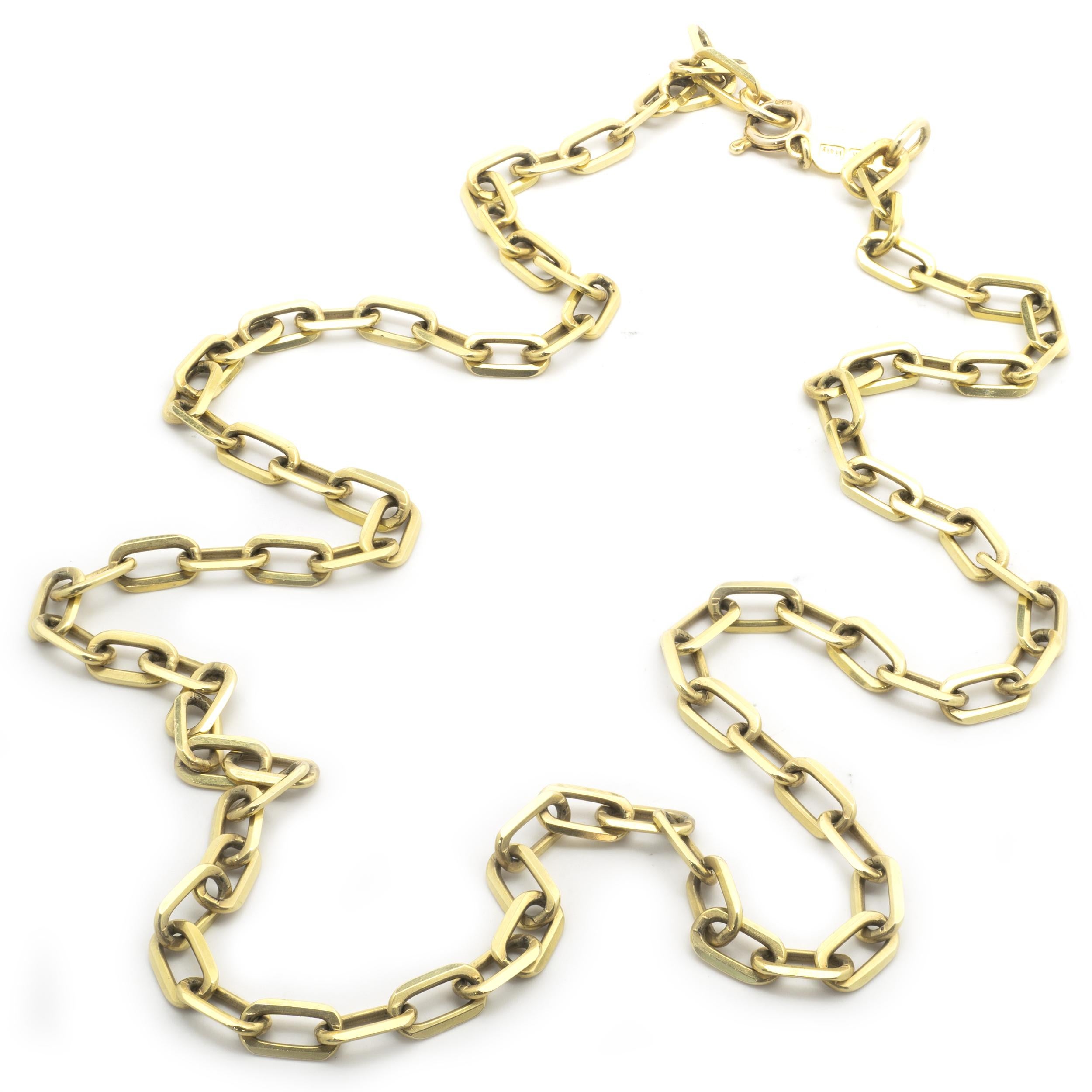 14 Karat Yellow Gold Oval Link Chain Necklace In Excellent Condition In Scottsdale, AZ
