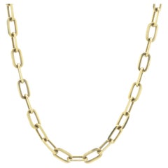 14 Karat Yellow Gold Oval Link Chain Necklace