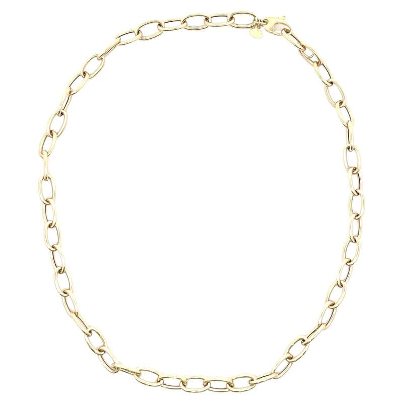 Gold Link Chain Necklace 14k Gold Made in Italy 6.4 Grams For Sale at ...