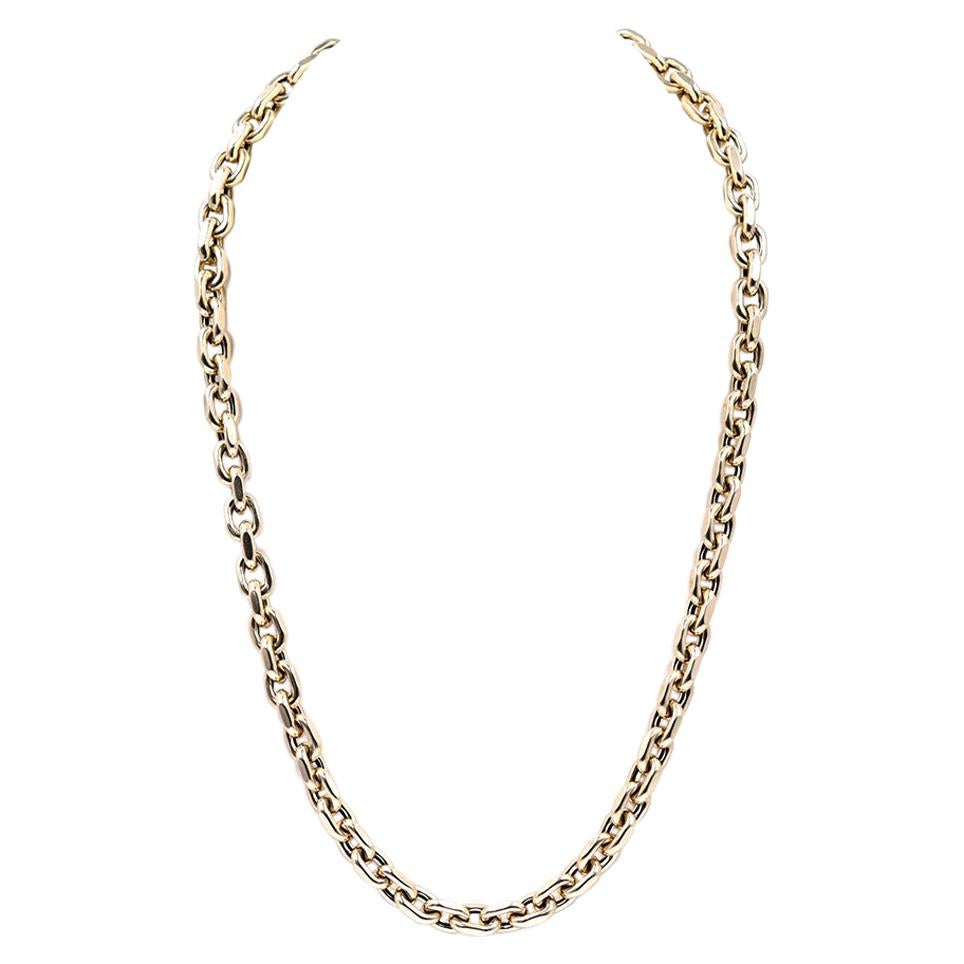 14 Karat Yellow Gold Oval Link Necklace