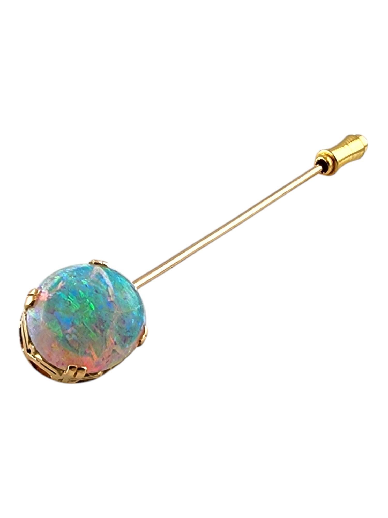 14 Karat Yellow Gold Opal Stick Pin

This stunning stick pin was crafted from 14K yellow gold and features a gorgeous white opal stone!

Pin length: 73.6mm
Size: 14.4mm X 12.4mm X 8.3mm

Weight: 2.2 dwt/ 3.47 g

Tested 14K

JAGi ID card