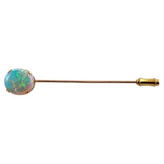 14 Karat Yellow Gold Oval Opal Stick Pin #19807